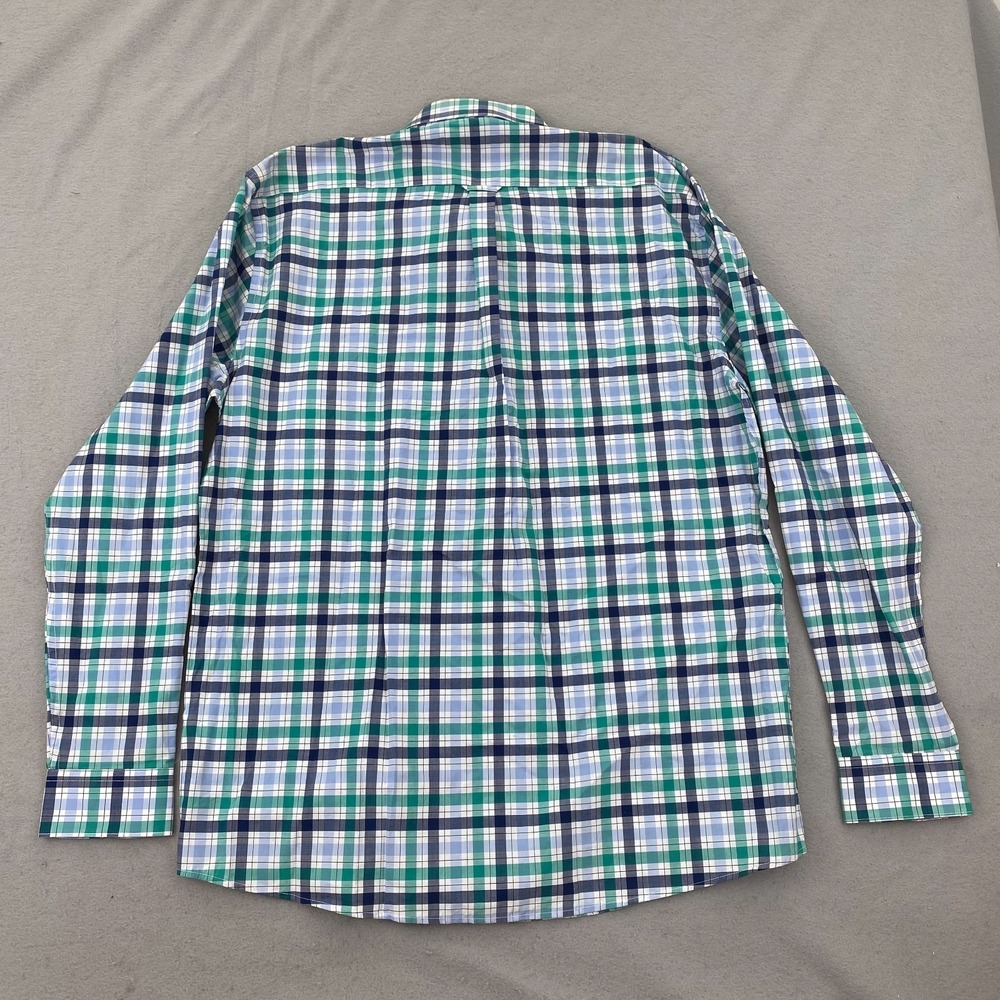 Barbour Mens Button shirt Large regular Fit Plaid Cotton Green blue NEW NWT - Picture 10 of 16